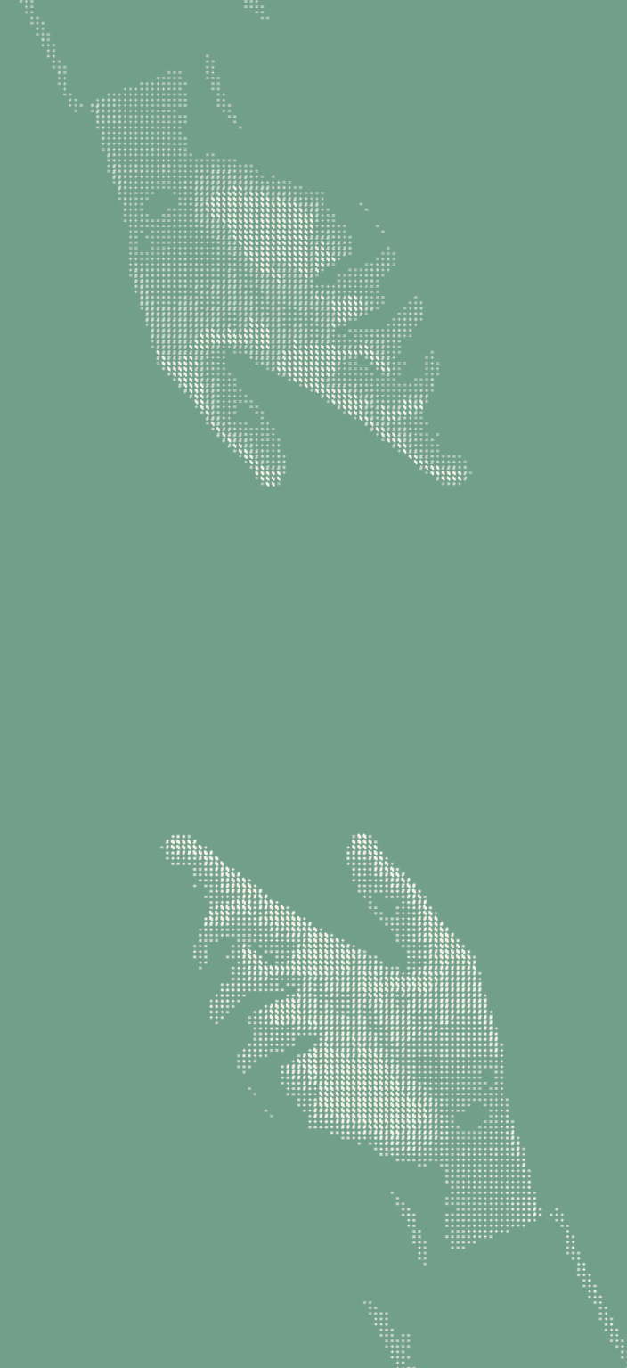 Two hands reaching toward each other